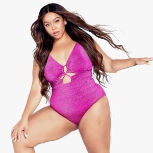 City Chic Pink One Piece Swimsuit